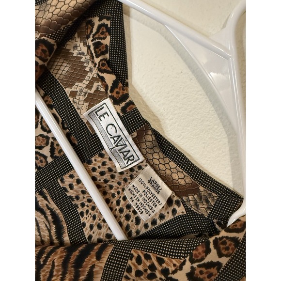 Le Caviar Vintage Leopard‎ Print Blouse Women's Size L - Picture 2 of 4